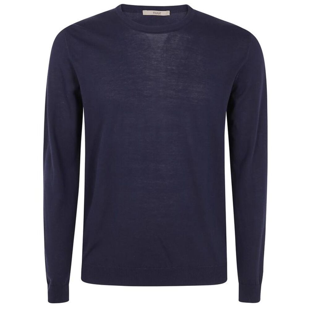 NUUR Men's Crew Neck Fine Knit Sweater Men BLUE Sweaters & Cardigans